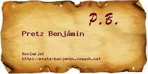 Pretz Benjámin névjegykártya